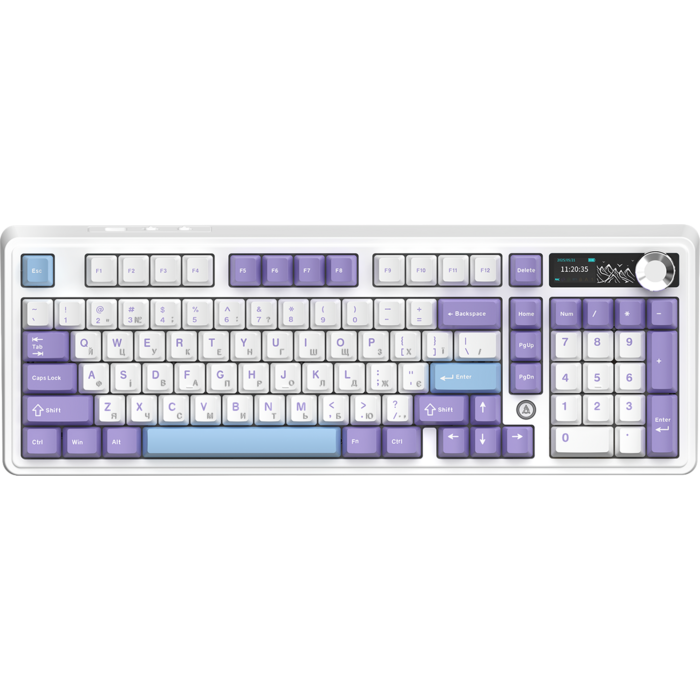 Бездротова механічна клавіатура Ajazz AK980 V2 Gift Switch V2 Purple White Blue (AK980-V2-G-PWB)