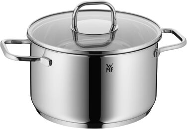 Набір каструль WMF Inspiration Induktion, 4 шт., з кришкою з термостійкого скла, Cromargan нержавіюча сталь, без антипригарного покриття