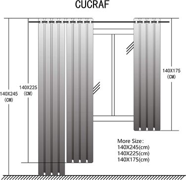 Набір з 2 шт. CUCRAF з теплоізоляцією, надм'які штори, обробка вікон, щільні штори для спальні/вітальні/