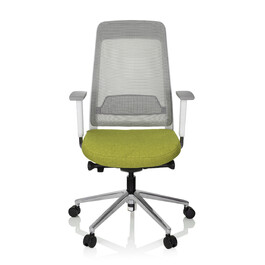Офісне крісло / поворотне крісло CHIARO T2 WHITE сітка / тканина сіра / зелена hjh OFFICE