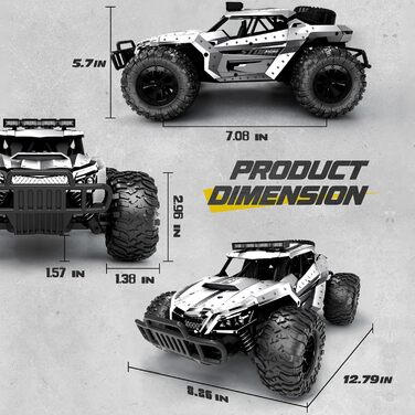 Радіокерований позашляховик Tecnock 1:16 з підсвічуванням, 2.4GHz, 2 акумулятори (60 хв), сріблястий - іграшка для дітей та дорослих