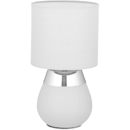 Приліжкова лампа з сенсорним регулюванням, сучасна сенсорна лампа, 3 рівні, E14, настільна лампа, ВхШхГ 32,5 x 18 см, сірий (сріблястий)