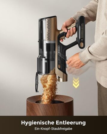 Proscenic P20: Акумуляторний пилосос 2-в-1 з функцією вологого прибирання, 70 кПа, 70 хв, 680 Вт, чорний. Для килимів та шерсті тварин