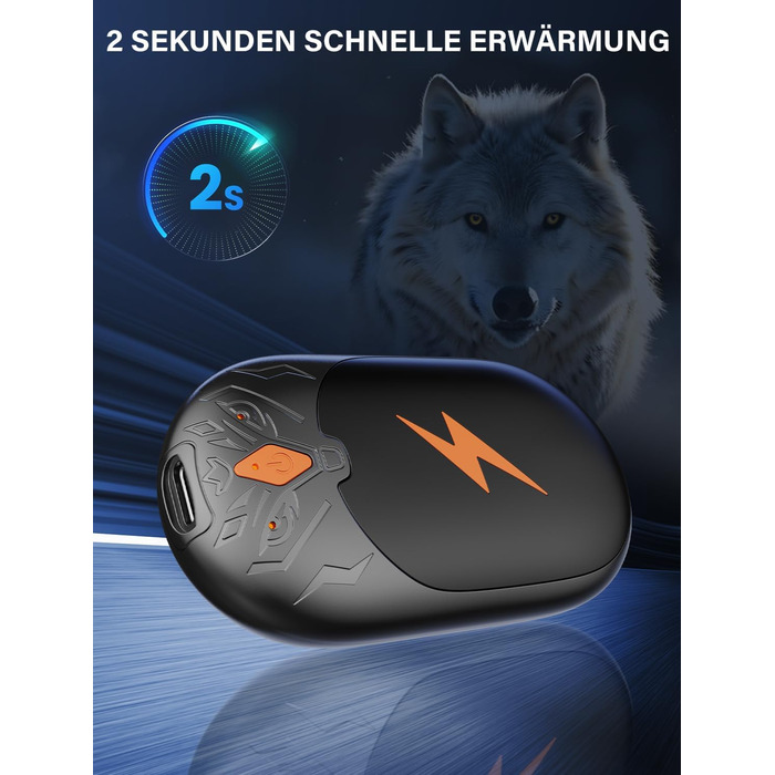 Електричні грілки для рук 2 шт. - ультралегкі, багаторазові, з USB-зарядкою, 3 режими нагріву, до 24 годин роботи, для активного відпочинку взимку (чорні, магнітні)