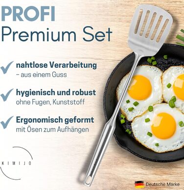 Набір кухонних помічників 7 шт. з нержавіючої сталі - високоякісні кухонні аксесуари для вока та кухні (ложка для подачі, шумовка, лопатка, лопатка для риби, половник, ложка для спагеті, лопатка для вока)