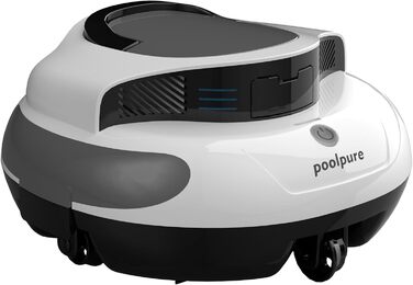 POOLPURE робот-пилосос для басейну, акумулятор 5000 мА·год, 120 хв автономної роботи, бездротовий, автоматичне паркування, LED-індикація, IPX8, для басейнів до 90 м²