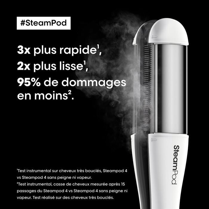 Випрямляч для волосся STEAMPOD 4 від L'Oréal: випрямляння та локони з парою, 3 температури, для всіх типів волосся