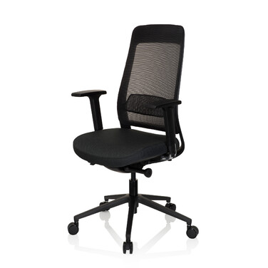 Офісне крісло / поворотне крісло CHIARO T1 BLACK сітка / тканина чорна hjh OFFICE