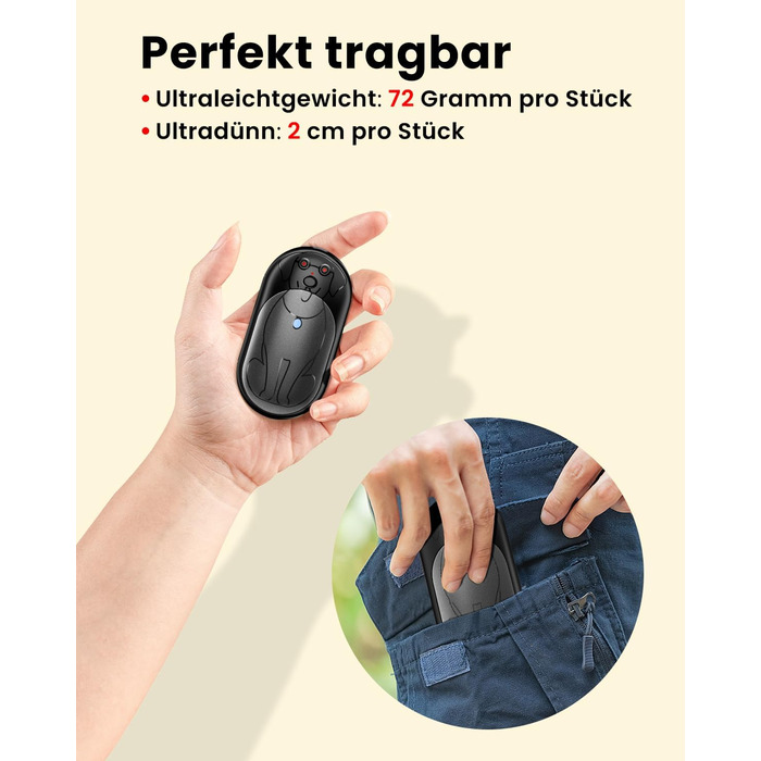 Електричний грієчка Miaton 6000mAh: перезаряджуваний кишеньковий обігрівач для рук, кемпінгу, подарунок