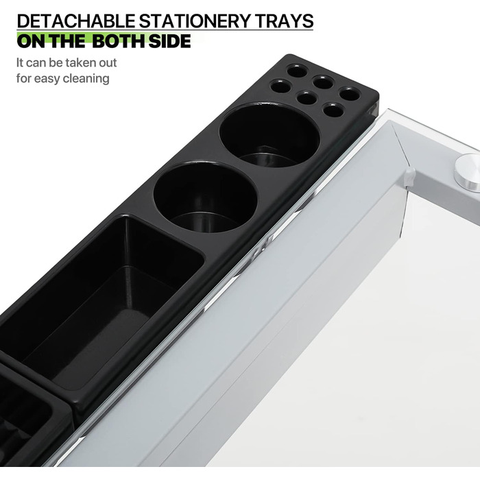 Регульований стіл для малювання Magshion з нахиленою скляною стільницею, переносний з 2 шухлядами та колесами, для художників, студентів (прозорий)