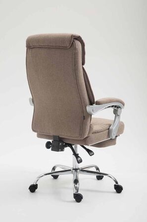 Офісне крісло CLP Big Iowa з тканинним покриттям, крісло для керівника з підніжкою, вантажопідйомність до 136 кг, регульована висота, колір: тауп