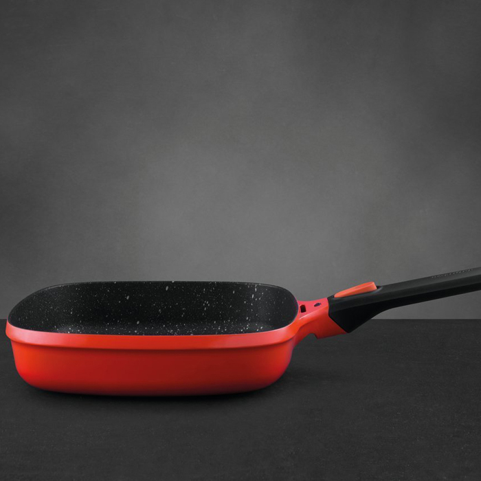 Сковорода гриль з антипригарним покриттям BergHOFF STAY COOL, червоний, діам. 24 см, 2,3 л