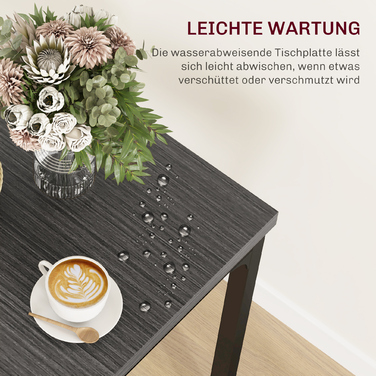 Обідній гарнітур з 3 предметів: стіл та 2 стільці, МДФ + метал, сірий