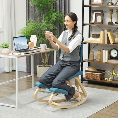 Ергономічний колінний стілець для дому, офісу та медитацій, темно-синій