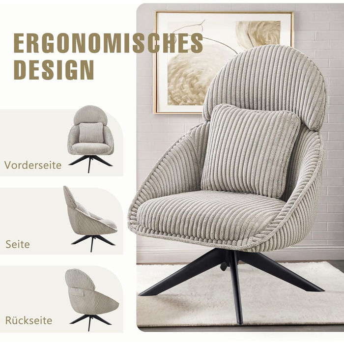 Ергономічне крісло для офісу, шкіра PU, крісло для начальника, 200 кг, з підніжкою та підтримкою попереку, для дому/офісу, регульоване, висока спинка, чорний, 1 шт. (Світло-сірий1, 1 шт.)