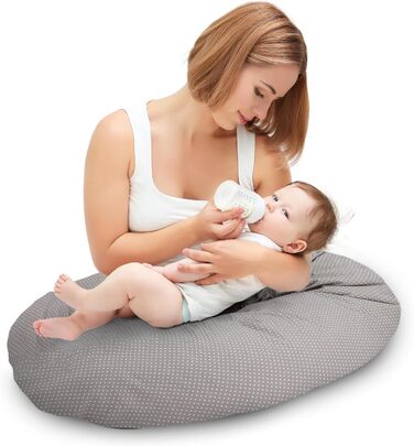 Подушка для сну на бік для малюків Totsy Baby - 190 см, подушка вагітних, подушка для сну, оeko-tex, сірі крапки