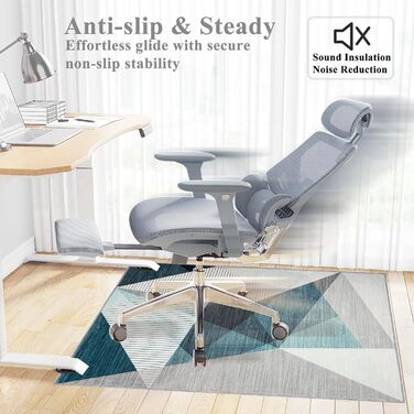 Килимок для захисту підлоги під стілець: 90x120 см, антиковзаюча підкладка для офісного/ігрового крісла, килимок для захисту від подряпин