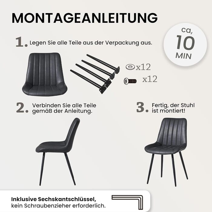 Набір обідніх стільців CLIPOP - 4 шт. з штучної шкіри, зелені, для кухні та вітальні