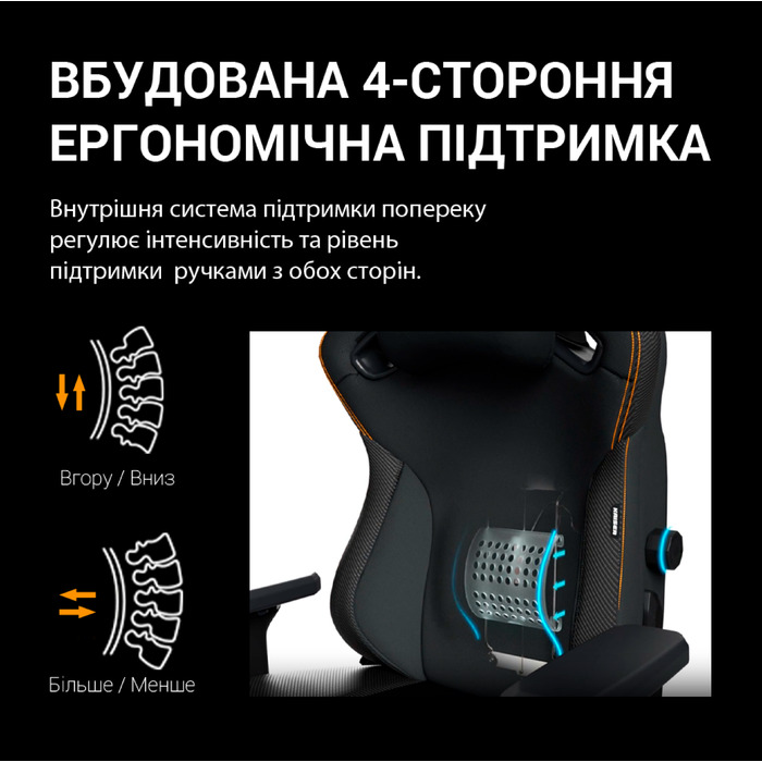 Крісло ігрове Anda Seat Kaiser 3 Pro Fabric Black Size XL