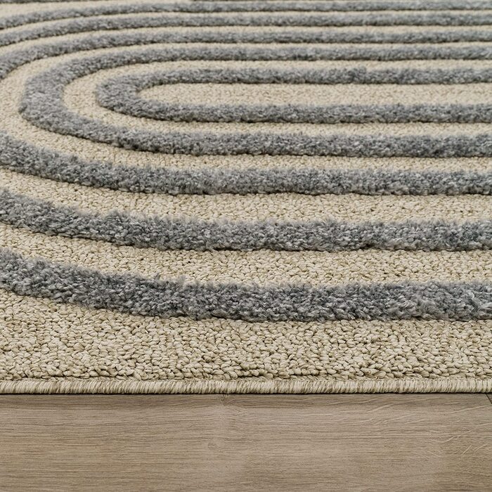 Домашній килим Paco з високим ворсом для вітальні, кошлатий 3D, вінтажний вид в стилі етно-бохо, м'який, розмір колір (230x330 см, сірий 4)