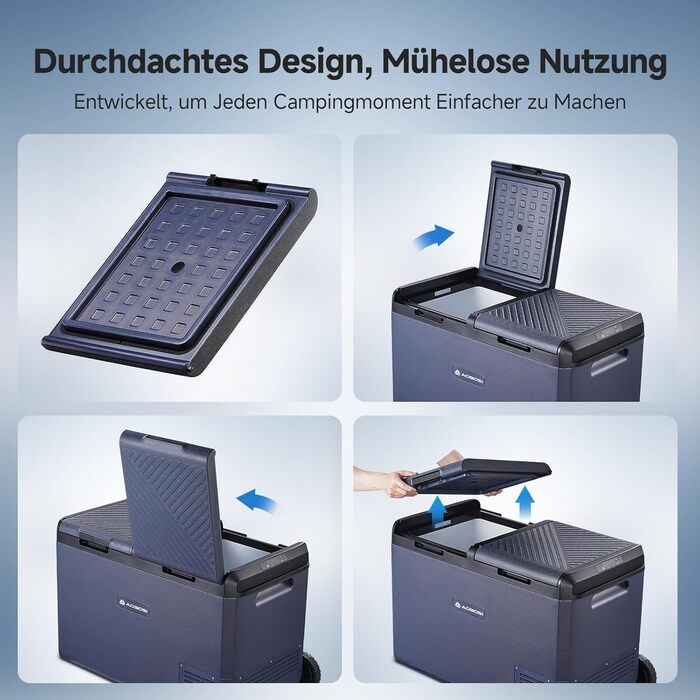 Автомобільний холодильник AAOBOSI 95л: Електричний компресорний бокс, IPX4 водонепроникний, -20°C до +20°C для авто, кемпінгу, подорожей