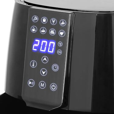 Цифрова SmartFryer Emerio AF-126668, фритюрниця, фритюрниця, смаження у фритюрі гарячим повітрям без додаткової олії, XL, об'єм 3,8 л, Cool Touch, без бісфенолу А, швидке нагрівання, 1450 Вт