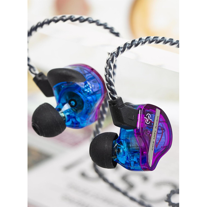 Внутрішньоканальний монітор keephifi CCZ DC01 Pro, 1DD Bass HiFi IEM, V-подібна форма, знімний 2-контактний кабель Z-OFC, фіолетовий