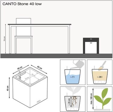 Горщик LECHUZA CUBE Color Triple Sandbraun (40x14x13,5 см)