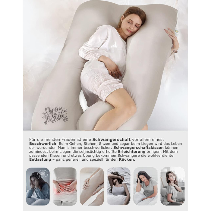 Образна подушка для вагітних бічна подушка для сну Подушка для зберігання зі знімним і миється дизайном з 100 бавовни 320tc з вишивкою (місячний промінь, 140 х 80 см) місячний промінь 140 х 80 см