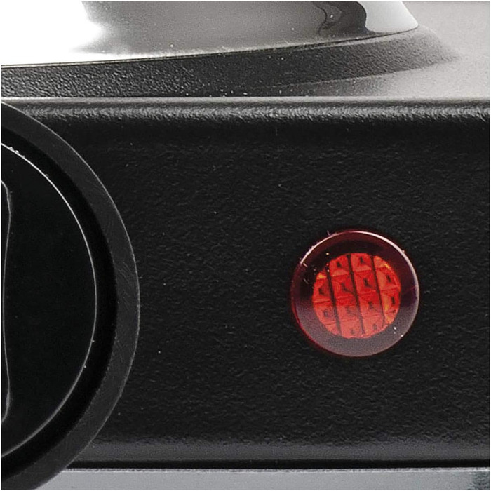 Електрична плитка Girmi PE26 з чавунною поверхнею, 1500 Вт, 5 температурних режимів, діаметр 18,5 см, чорна