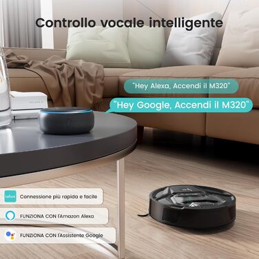 Робот-пилосос LEFANT M320: потужний, тихий, для твердих підлог та шерсті тварин, 210 хв роботи