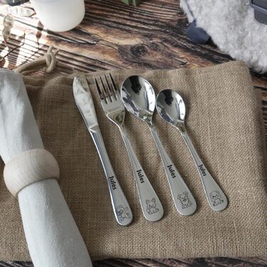 Дитячий столовий прилад Kinderbesteck з гравіюванням імені (собака)