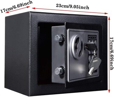 Сейф з ключем і цифровою клавіатурою, 4,6 л High Security Safe, водонепроникний, для дому/офісу/готелю