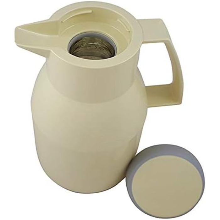 Термос Wash Thermoskanne 1L з подвійними стінками, 6 годин, підтримує гарячі та холодні напої, щільний кришка, придатний для миття в посудомийній машині, бежевий