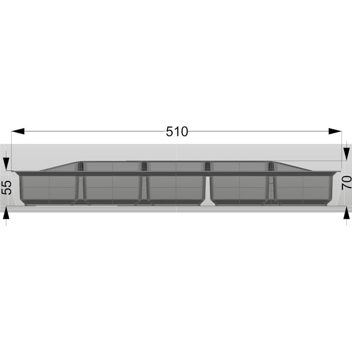Універсальна шухляда для столових приборів Lana 60 мм, 480,5x510 мм, біла