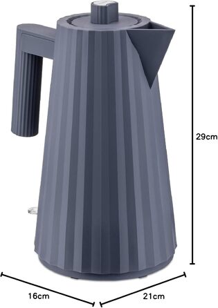 Електричний чайник Alessi Plissé MDL06/1WUK - 1.7 л, білий, 2400W, з термопластичного матеріалу, штекер UK, 100 cl