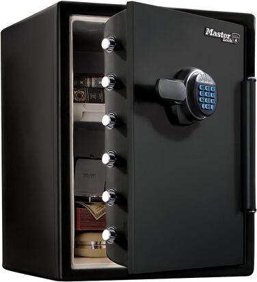 Сейф Master Lock вогнестійкий та водонепроникний з кодовим замком, трирівневий захист (пожежа, вода, перевезення), електронний код, 33.6 л, 45.3 x 41.5 x 49.1 см