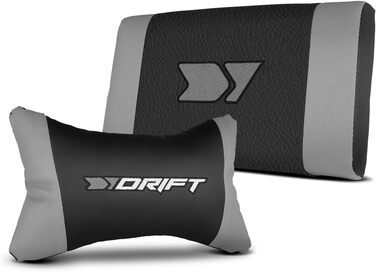 Ігровий крісло DRIFT GAMING DR35 – професійне, чорно-сіре, з підлокітниками, регульоване, з подушками для спини та шиї