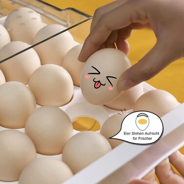 Коробка для збериігання яєць 20 яєць, контейнер для яєць для холодильника, прозорий ящик для зберігання яєць типу Deecam, може бути прикріплений до холодильника