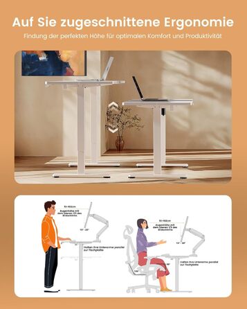 Електричний регульований стіл ErGear 160x80 см з пам'яттю, білий. Підключення до плати 120x60 см для дому та офісу