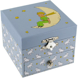 Дерев'яна шкатулка для прикрас/шкатулка з музичною скринькою - Маленький принц і лисиця - На прекрасному блакитному Дунаї (Йоганн Штраус)