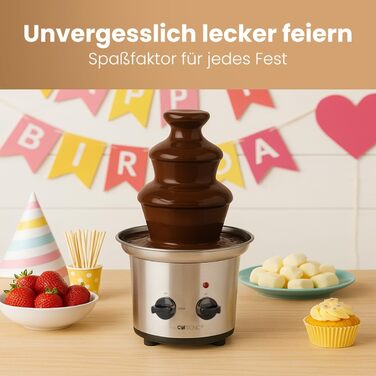 Шоколадний фонтан Clatronic® SKB 3248 з функцією плавлення | для фруктів та випічки | легко чистити