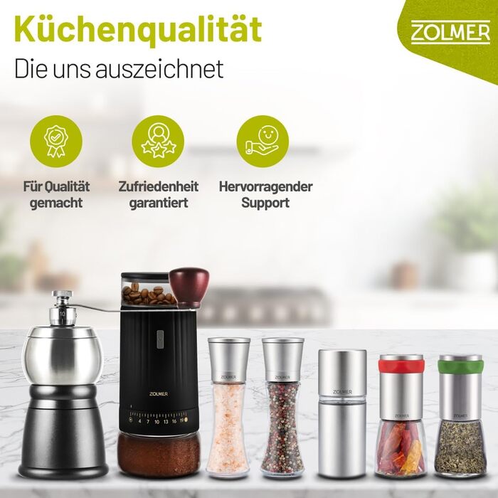 Ручна кавомолка Manuell з нержавіючою сталею, регульовані ступені помелу для еспресо, фільтр-кави та моки – компактна та міцна