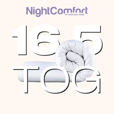 Ковдра антиалергенна Night Comfort Cosy Nights, 200x135 см, 16.5 Tog, Біла, Преміум мікрофібра