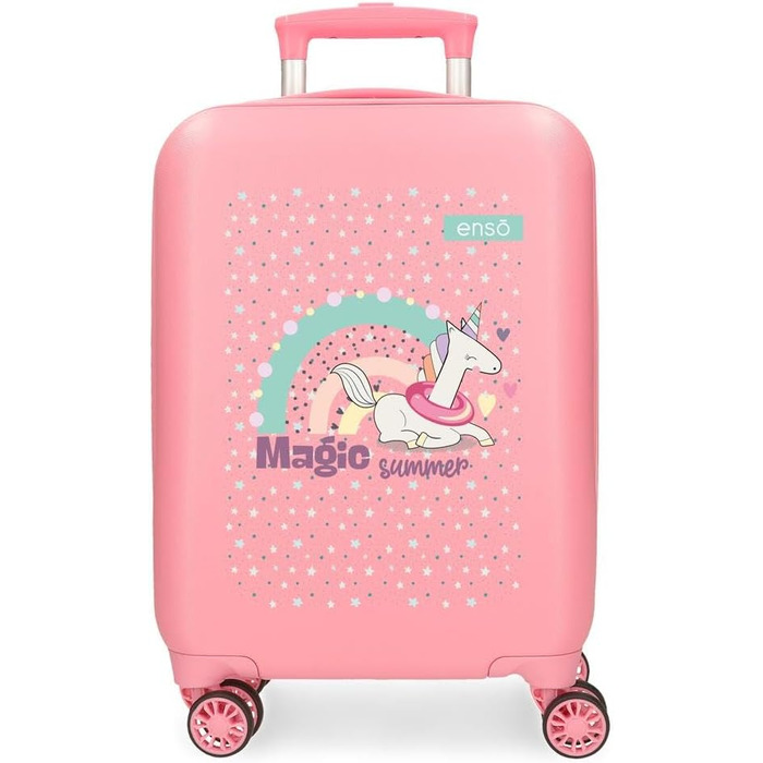 Літня валіза Enso Magic, 45x320 см, ABS, 27.9 л, 1.8 кг, 2 колеса, ручна поклажа, рожевий