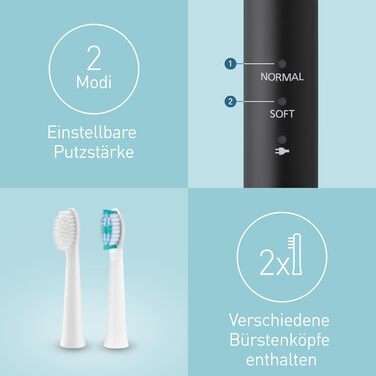 Звукова зубна щітка Panasonic EW-DM81-K503: електрична, з двома насадками, чорна