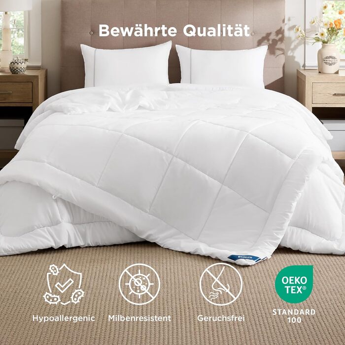 BEDSURE Комплект ковдр 135x200: зимова (450gsm), літня (150gsm) та всесезонна (300gsm) ковдра. Білий колір, 2 шт.