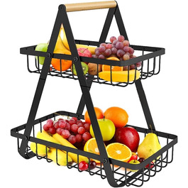 Двоярусна двоярусна кошик для фруктів, двоярусна чорна двоярусна кошик для фруктів, двоярусна двоярусна миска для фруктів і овочів, двоярусна двоярусна миска для фруктів і овочів, двоярусна