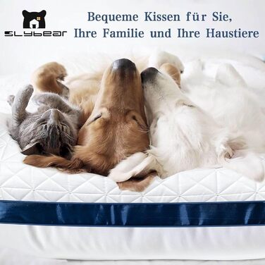 Подушки для сну 40x80 см, 2 шт. Набір подушок для тих, хто спить на боці, подушки для шиї, ортопедичні з преміум-мікрофібровим наповнювачем, дихаючі, м'які та підтримуючі (Темно-синій, 80 x 80 см, 2 шт.)