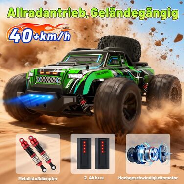 RC Автомобіль 1:18 - Швидкісний позашляховик 2.4GHz з LED підсвіткою, 2 батареї, 25 км/год, для хлопчиків від 3 років